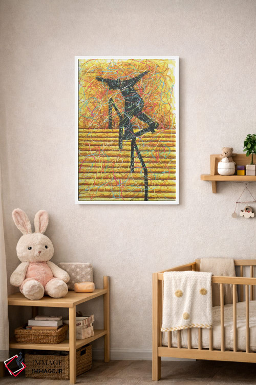 تابلو دکوراتیو اسکیت برد روی نرده اثر کیت سلام - D5W