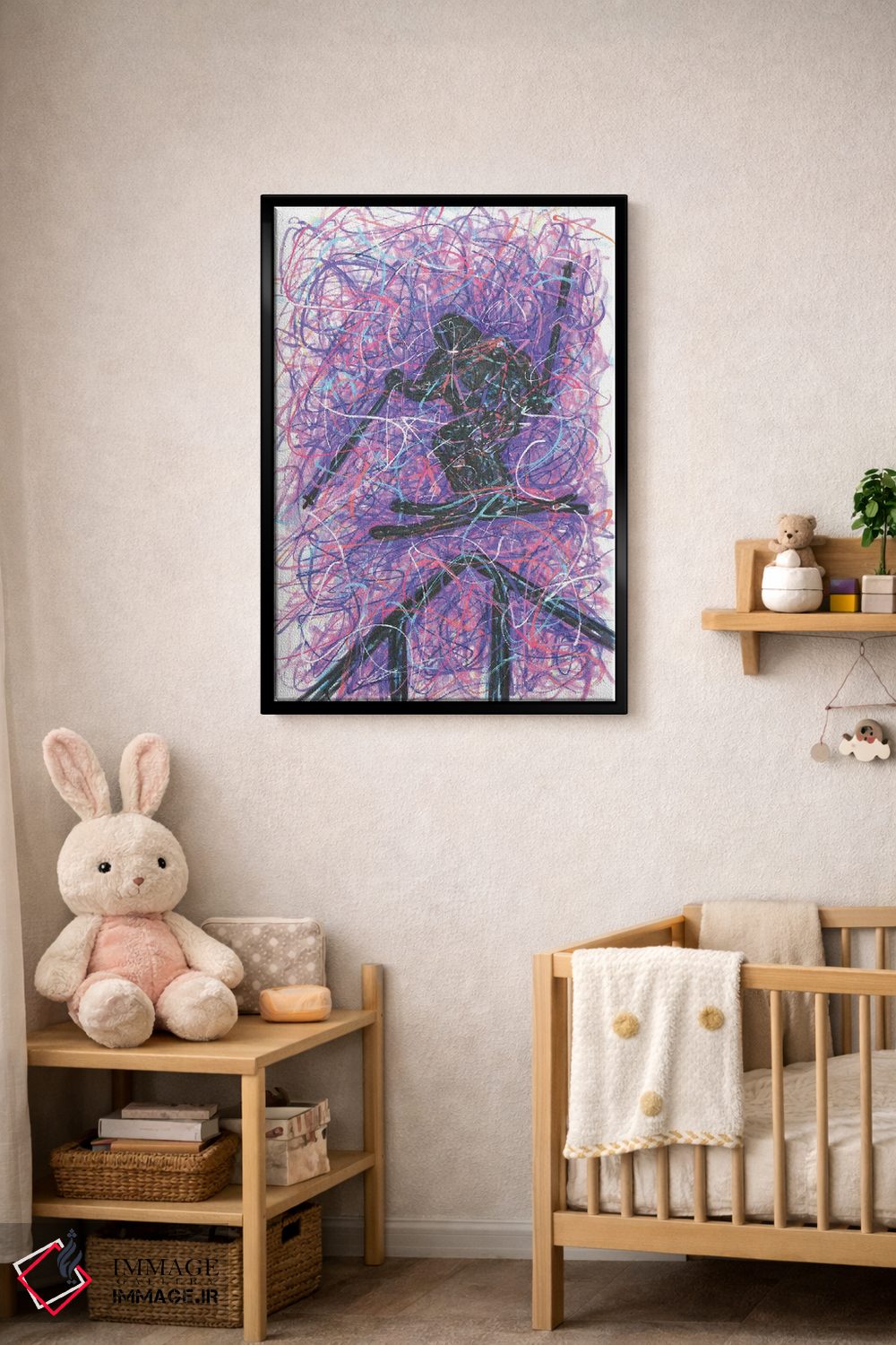 تابلو دکوراتیو اسکی روی نرده اثر کیت سلام - D5B