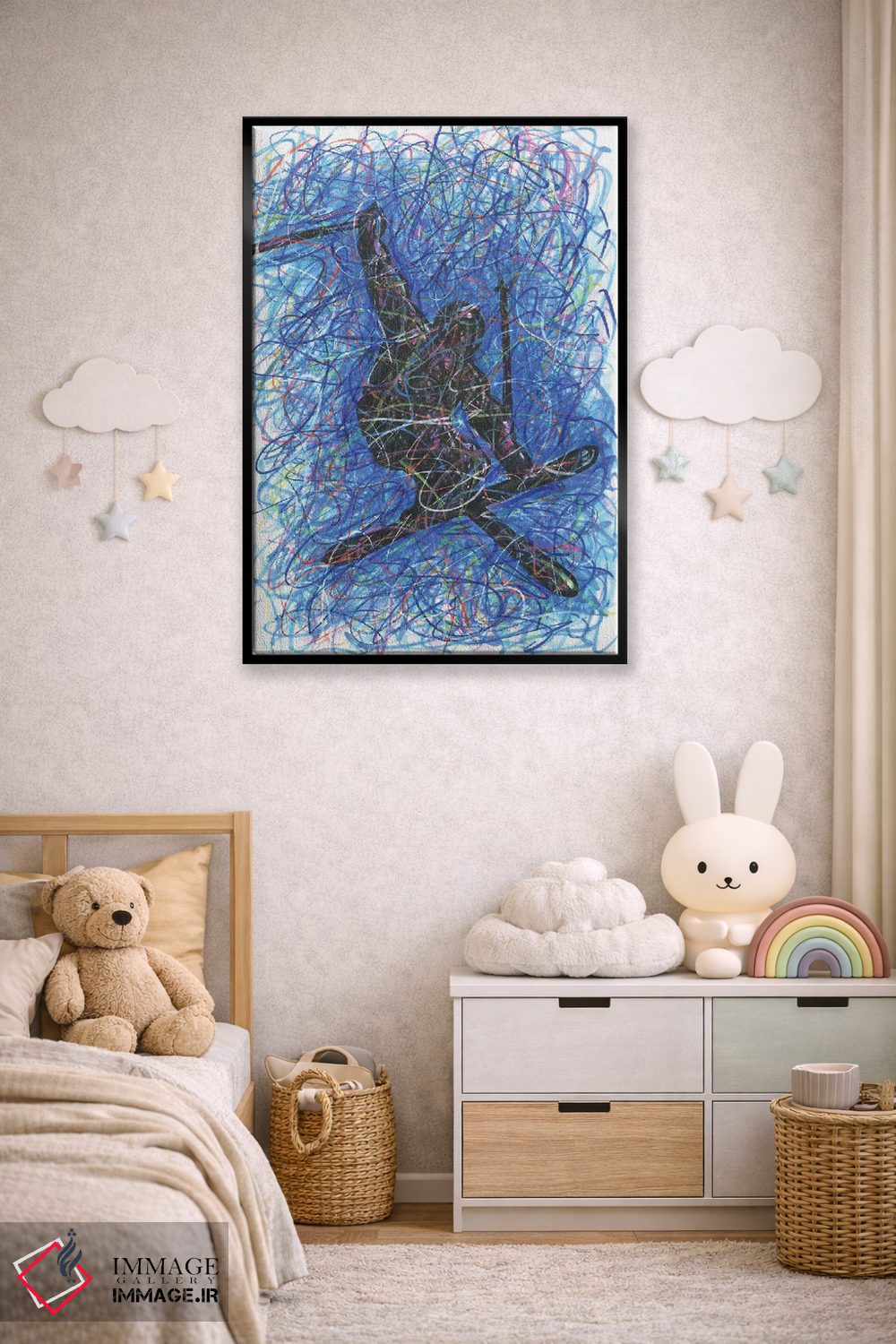 تابلو دکوراتیو حرکت نمایشی اسکی اثر کیت سلام - D6B