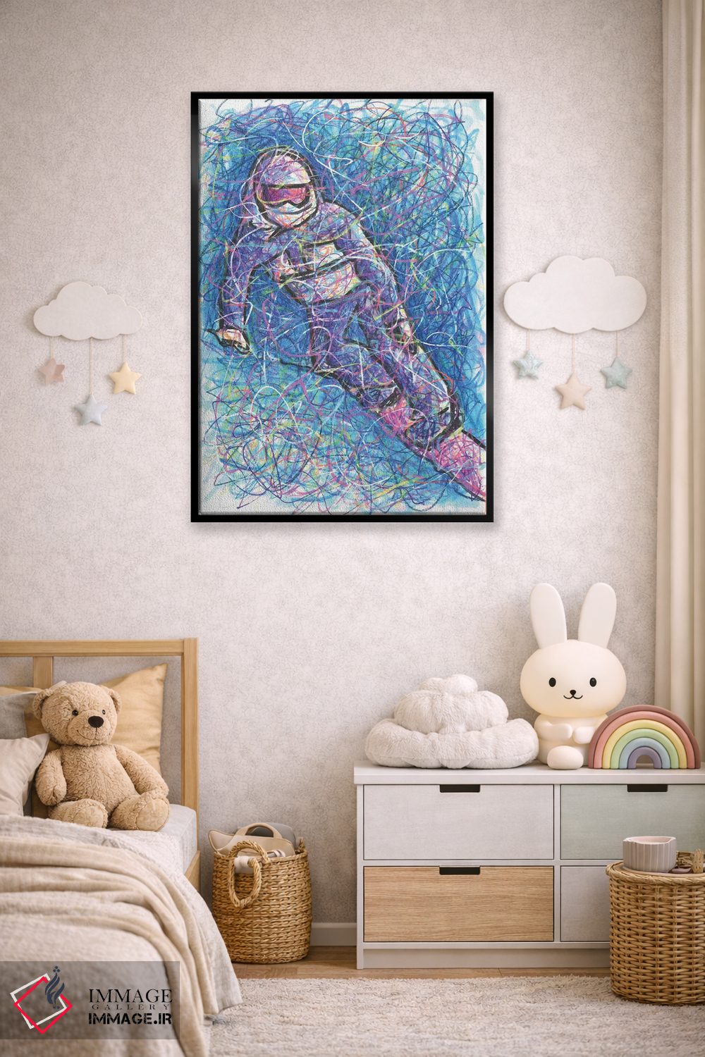 تابلو دکوراتیو کرو اسنوبورد اثر کیت سلام - D6B