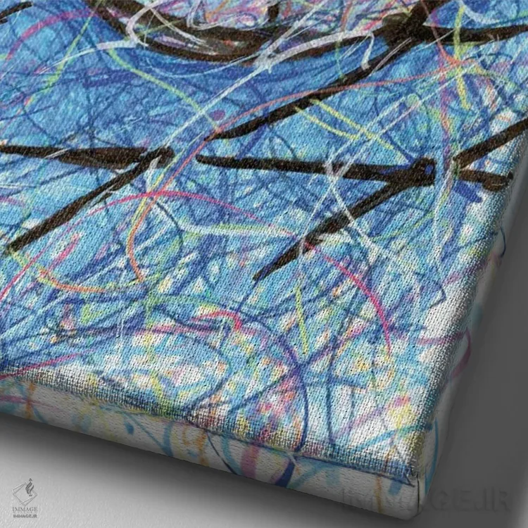 تابلو دکوراتیو دروازه فوتبال اثر کیت سلام - نمای نزدیک بافت بوم