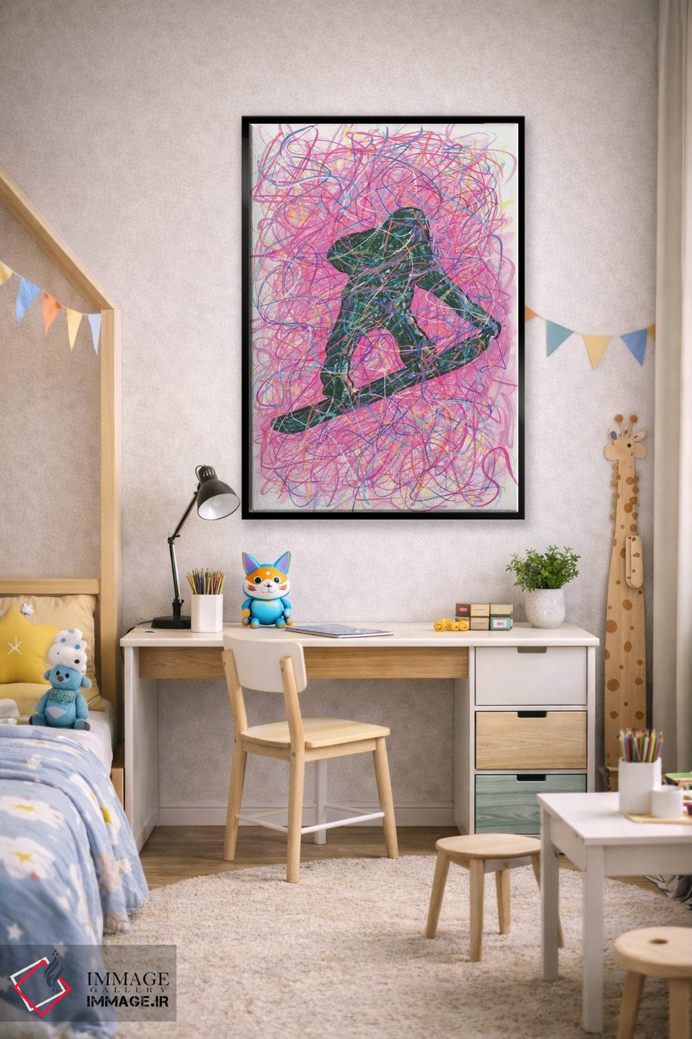 تابلو دکوراتیو حرکت نمایشی اسنوبورد اثر کیت سلام - D2B