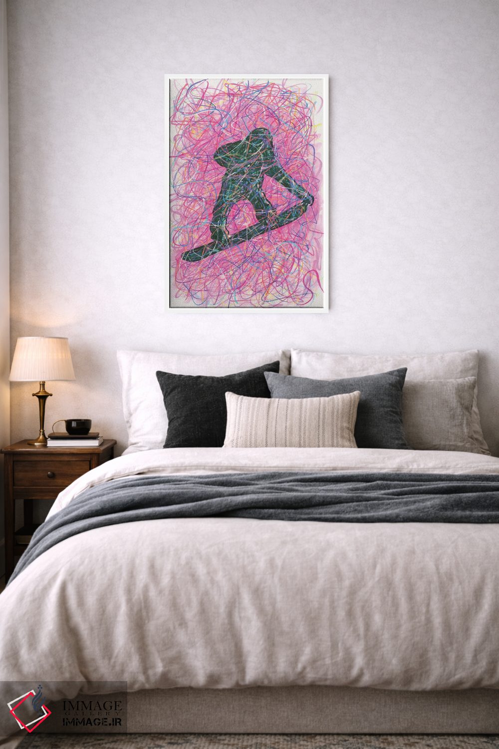 تابلو دکوراتیو حرکت نمایشی اسنوبورد اثر کیت سلام - D6W