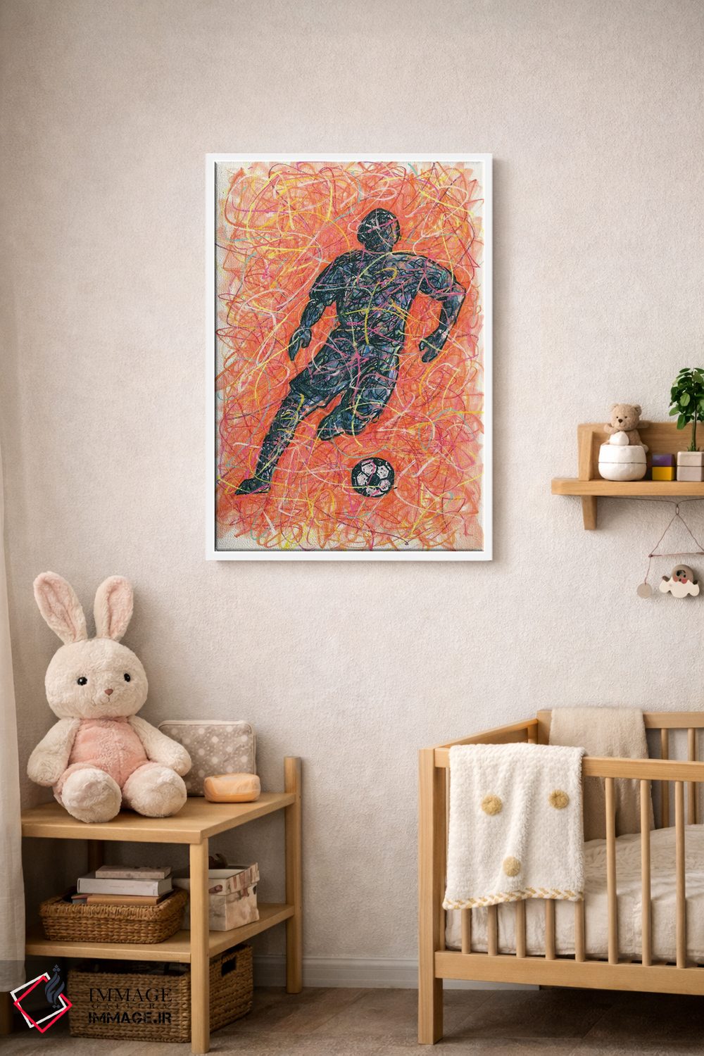 تابلو دکوراتیو بازیکن فوتبال مرد اثر کیت سلام - D3W