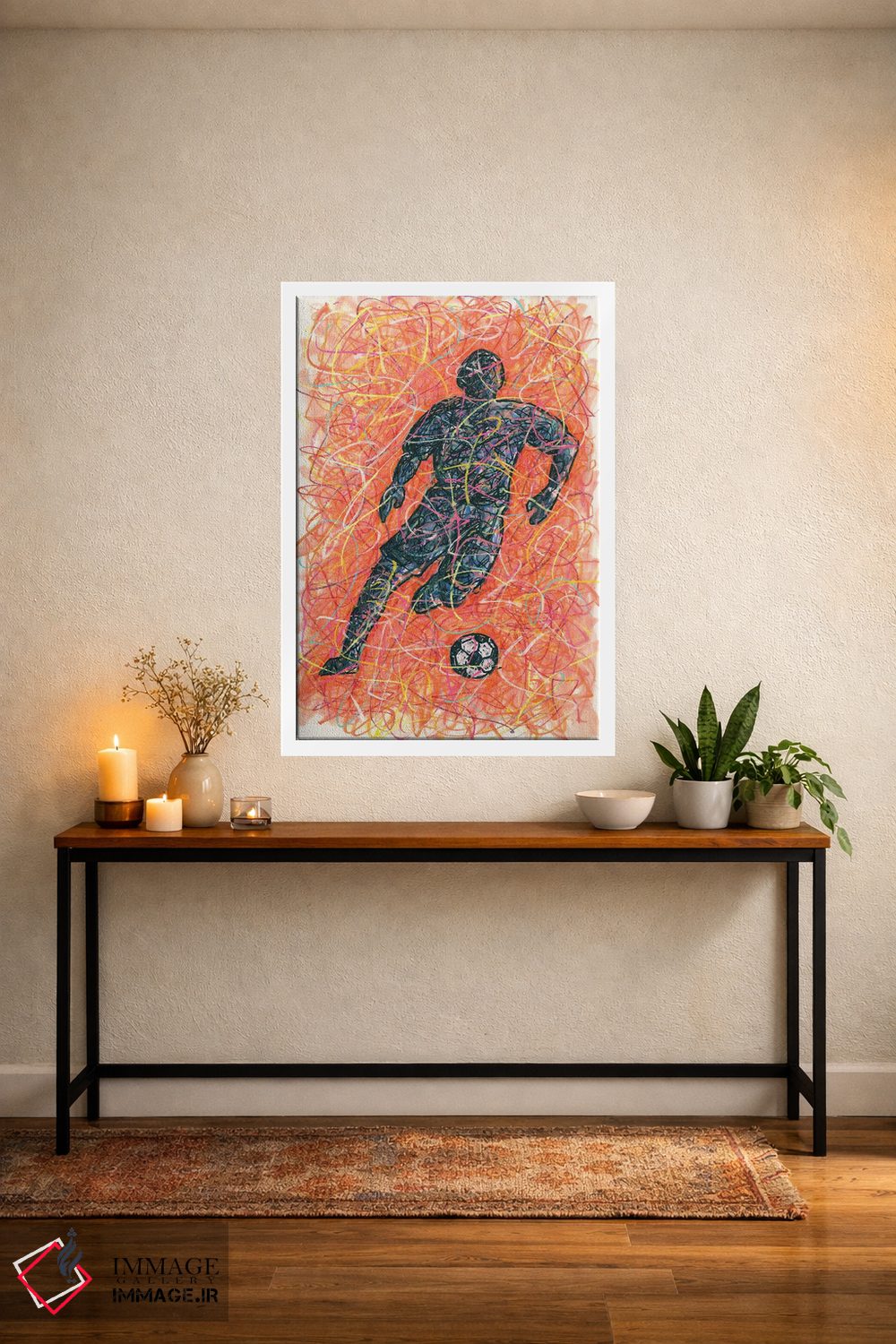 تابلو دکوراتیو بازیکن فوتبال مرد اثر کیت سلام - D4W