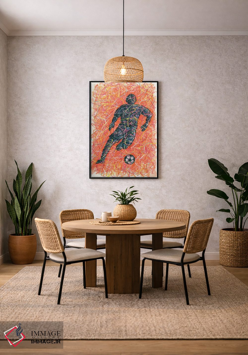 تابلو دکوراتیو بازیکن فوتبال مرد اثر کیت سلام - D5B