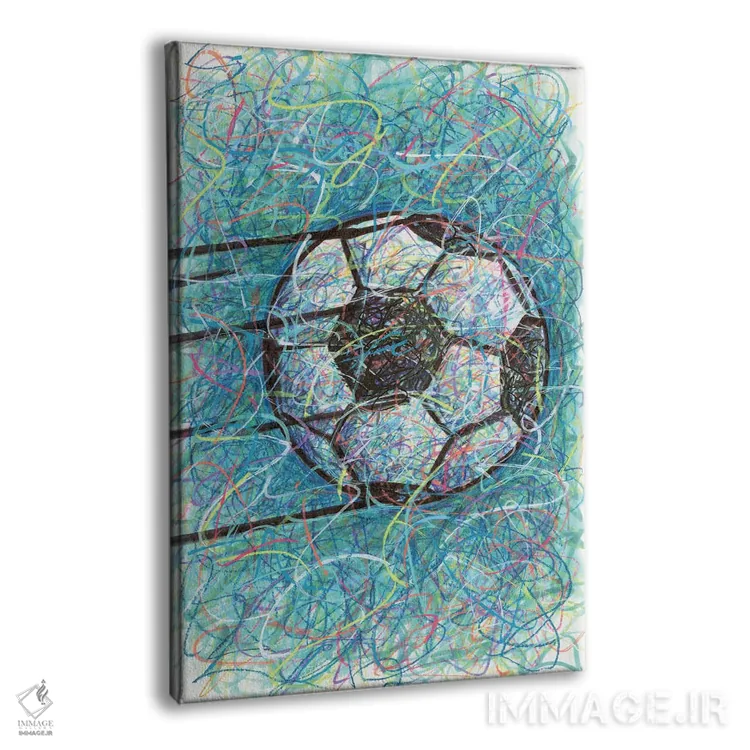 تابلو دکوراتیو شوت فوتبال اثر کیت سلام - نمای پرسپکتیو محصول