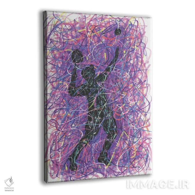 تابلو دکوراتیو سرویس تنیس اثر کیت سلام - نمای پرسپکتیو محصول