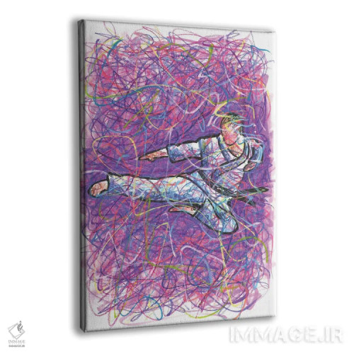 تابلو دکوراتیو ضربه پا کاراته اثر کیت سلام - نمای پرسپکتیو محصول