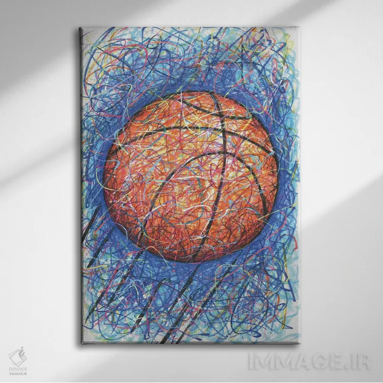 تابلو دکوراتیو شوت بسکتبال اثر کیت سلام - نمای روبهرو روی دیوار