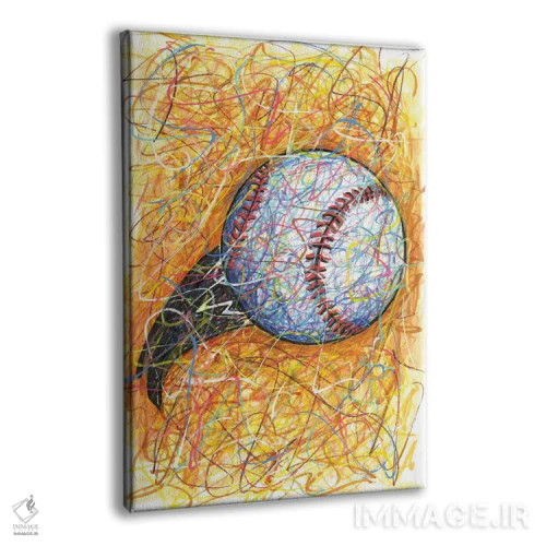 تابلو دکوراتیو ضربه بیسبال اثر کیت سلام - نمای پرسپکتیو محصول