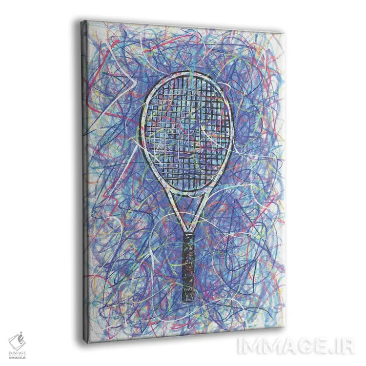 تابلو دکوراتیو راکت تنیس اثر کیت سلام - نمای پرسپکتیو محصول
