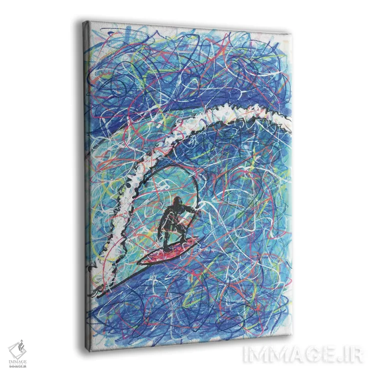 تابلو دکوراتیو موج سواری روی موج اثر کیت سلام - نمای پرسپکتیو محصول