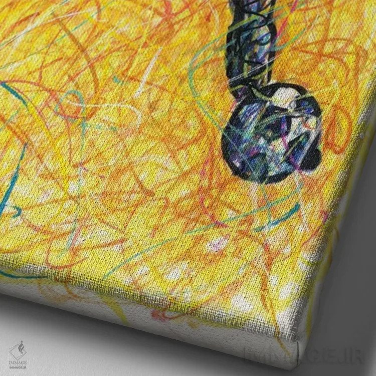 تابلو دکوراتیو گل فوتبال زنانه اثر کیت سلام - نمای نزدیک بافت بوم