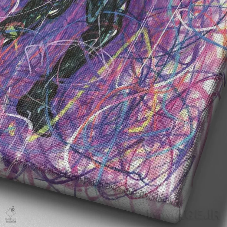 تابلو دکوراتیو سرویس تنیس اثر کیت سلام - نمای نزدیک بافت بوم