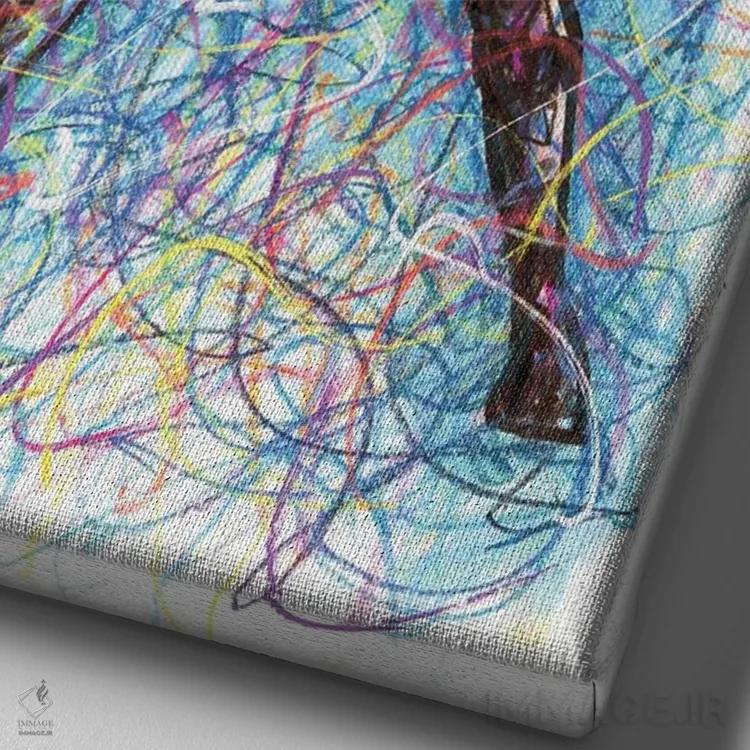 تابلو دکوراتیو بازیکن تنیس زن اثر کیت سلام - نمای نزدیک بافت بوم