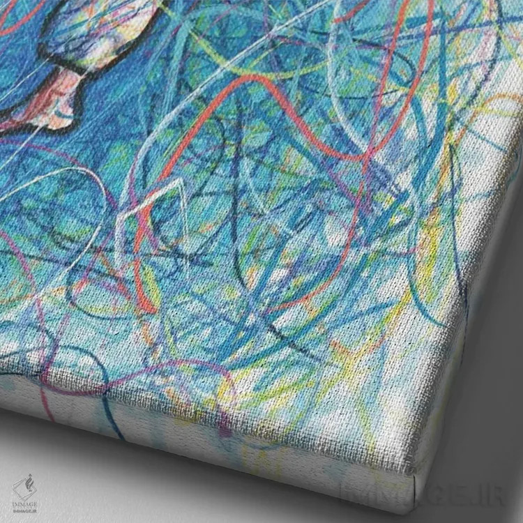 تابلو دکوراتیو کودک کاراته کار اثر کیت سلام - نمای نزدیک بافت بوم