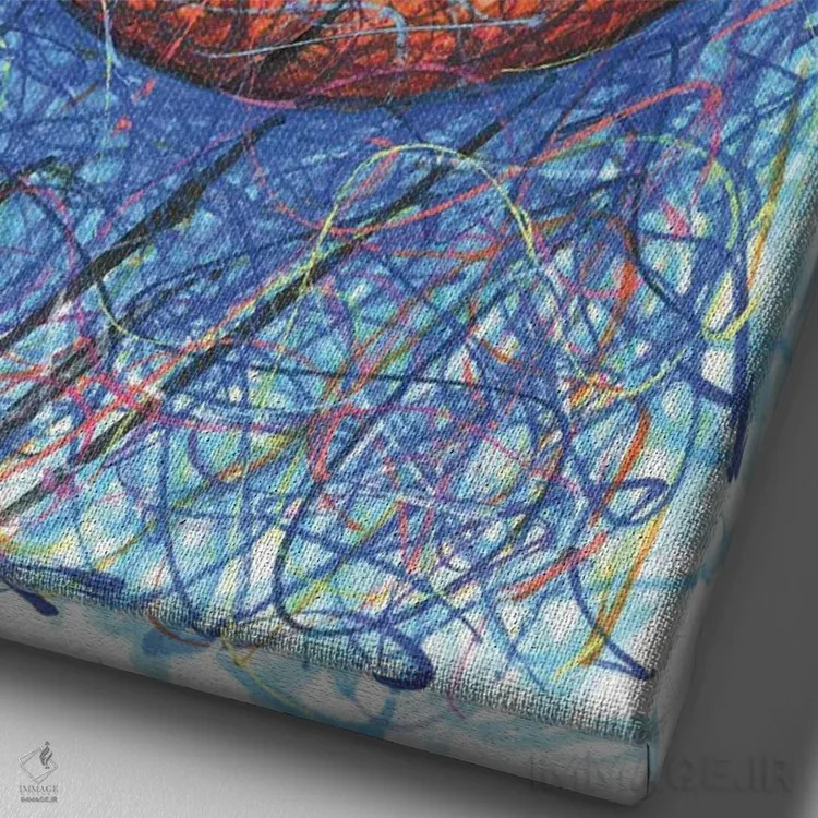 تابلو دکوراتیو شوت بسکتبال اثر کیت سلام - نمای نزدیک بافت بوم