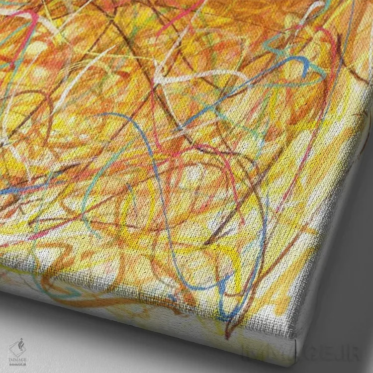 تابلو دکوراتیو ضربه بیسبال اثر کیت سلام - نمای نزدیک بافت بوم