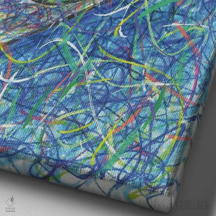 تابلو دکوراتیو زمین تنیس اثر کیت سلام - نمای نزدیک بافت بوم