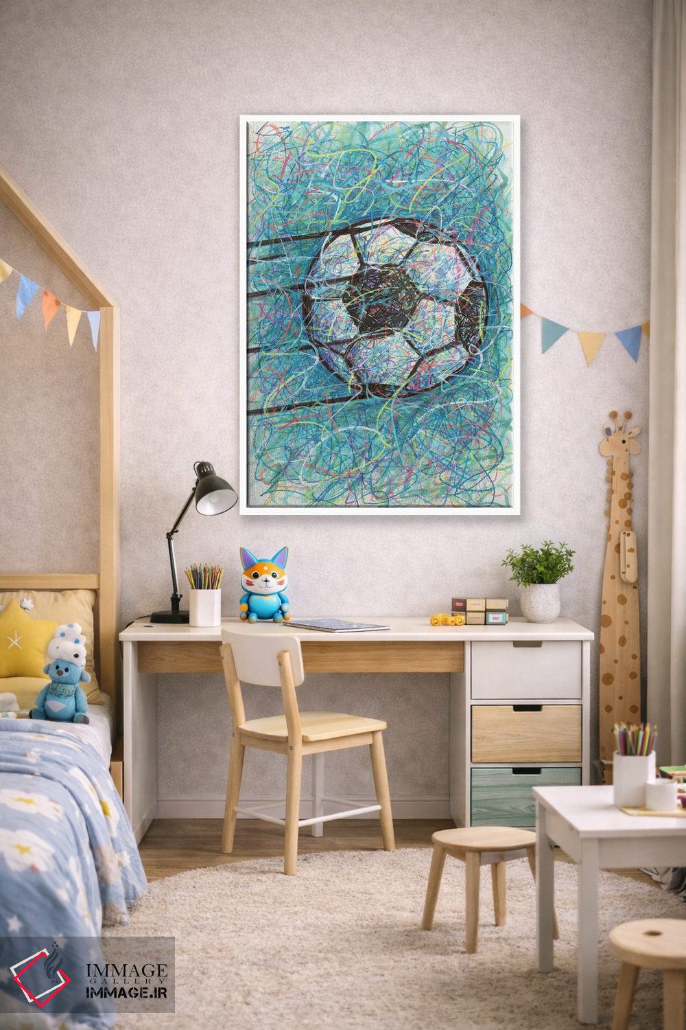 تابلو دکوراتیو شوت فوتبال اثر کیت سلام - D1W