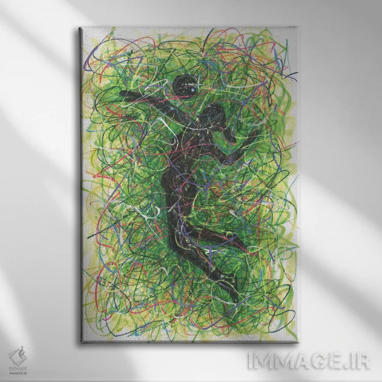 تابلو دکوراتیو بازیکن والیبال زن اثر کیت سلام - نمای روبهرو روی دیوار