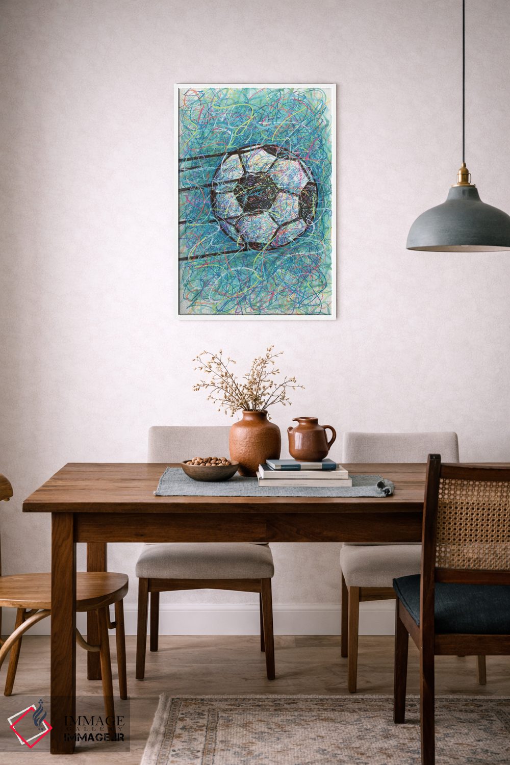 تابلو دکوراتیو شوت فوتبال اثر کیت سلام - D6W