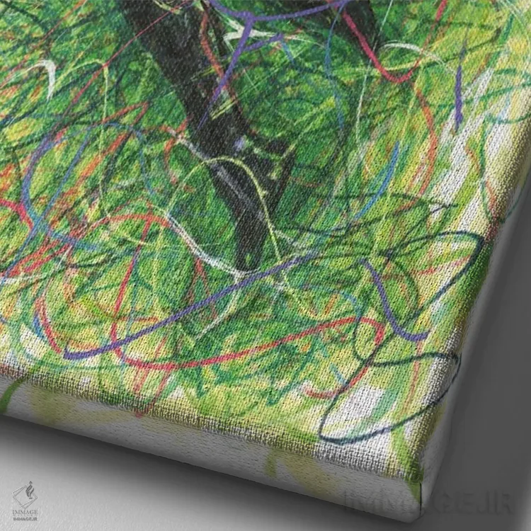 تابلو دکوراتیو بازیکن والیبال زن اثر کیت سلام - نمای نزدیک بافت بوم