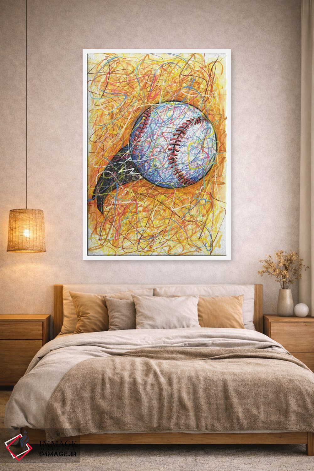 تابلو دکوراتیو ضربه بیسبال اثر کیت سلام - D1W