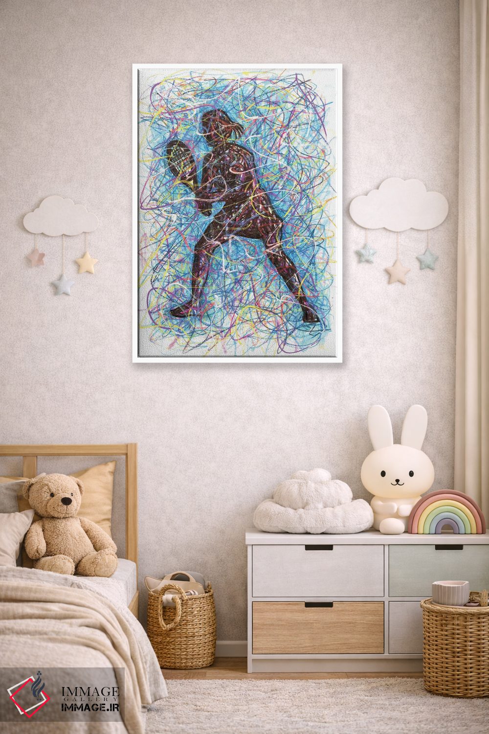 تابلو دکوراتیو بازیکن تنیس زن اثر کیت سلام - D3W