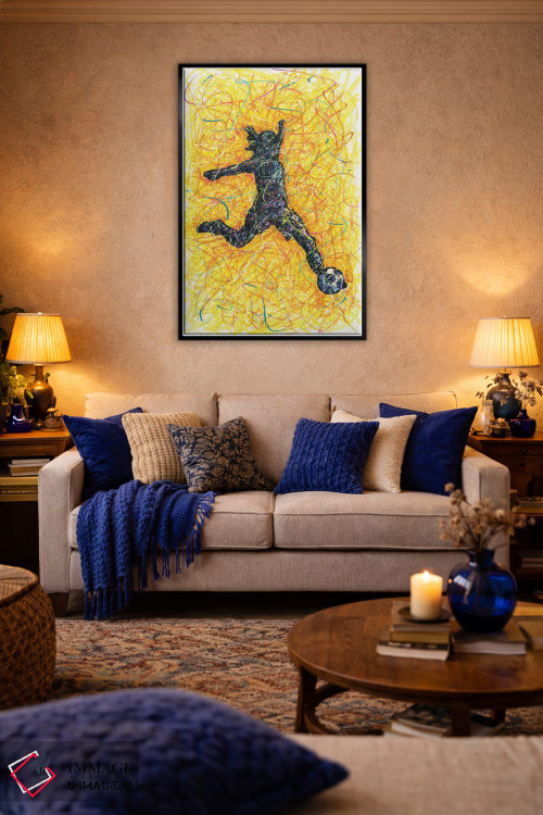 تابلو دکوراتیو گل فوتبال زنانه اثر کیت سلام - D6B