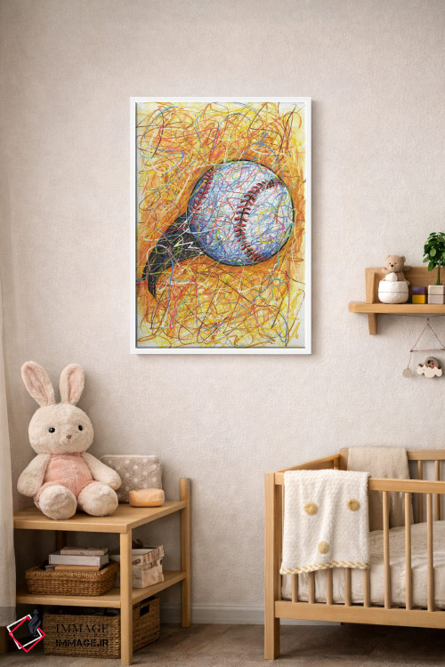 تابلو دکوراتیو ضربه بیسبال اثر کیت سلام - D3W