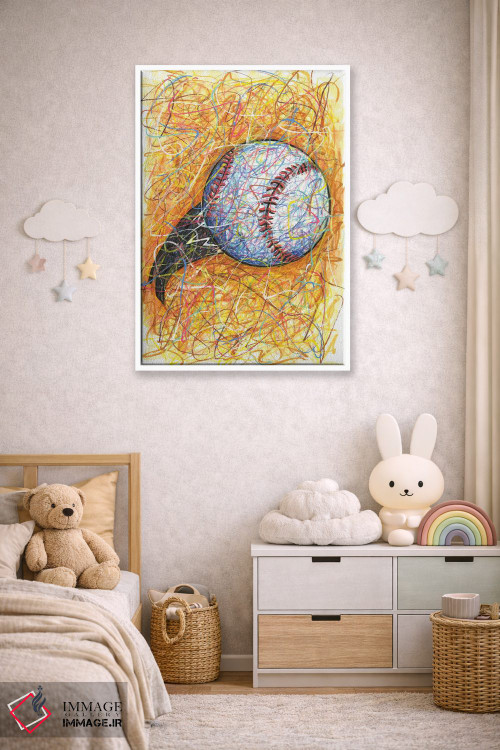 تابلو دکوراتیو ضربه بیسبال اثر کیت سلام - D4W