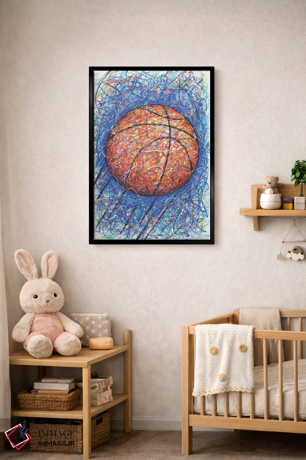 تابلو دکوراتیو شوت بسکتبال اثر کیت سلام - D5B