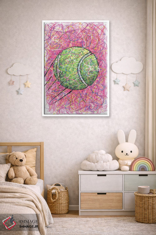 تابلو دکوراتیو توپ تنیس اثر کیت سلام - D3W