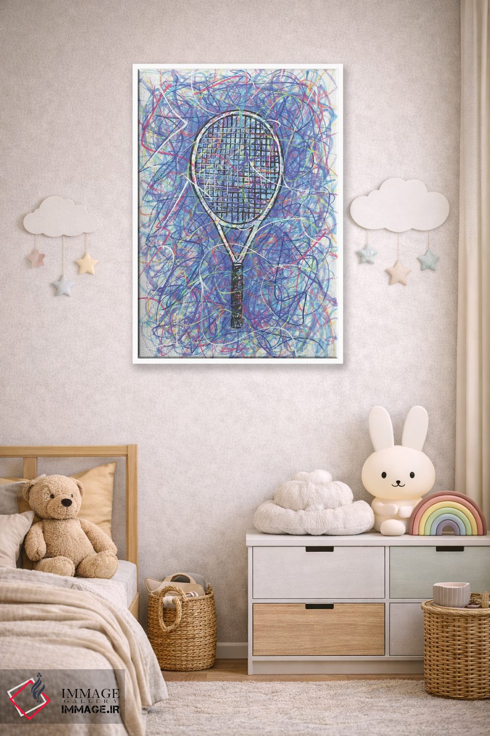 تابلو دکوراتیو راکت تنیس اثر کیت سلام - D4W