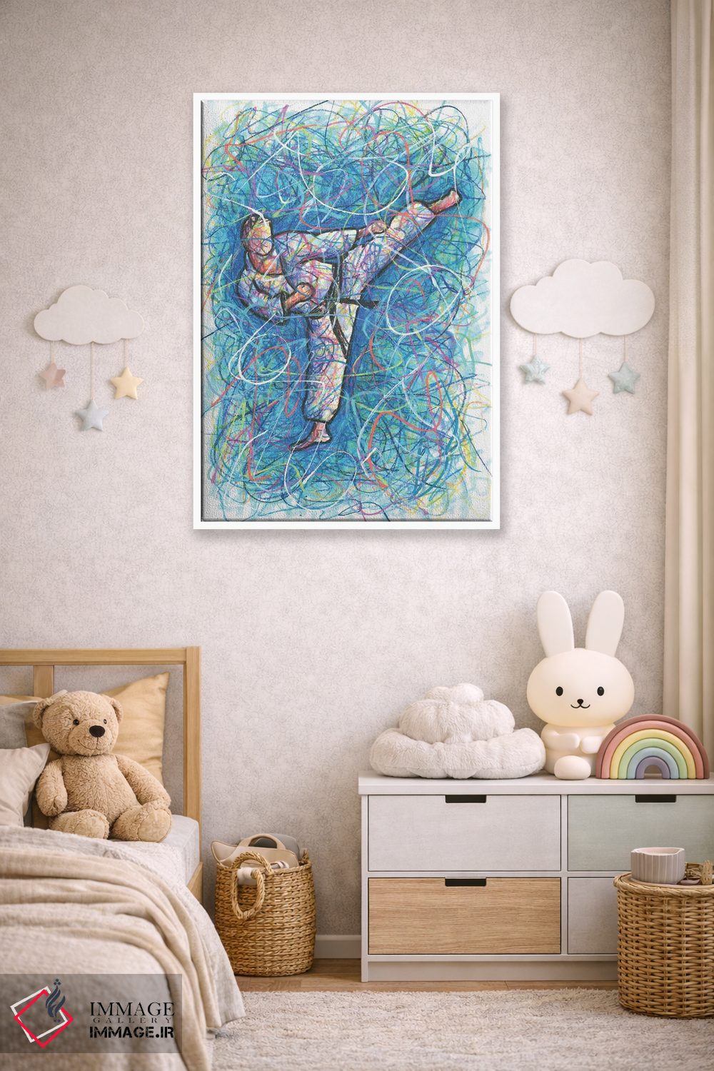 تابلو دکوراتیو کودک کاراته کار اثر کیت سلام - D4W