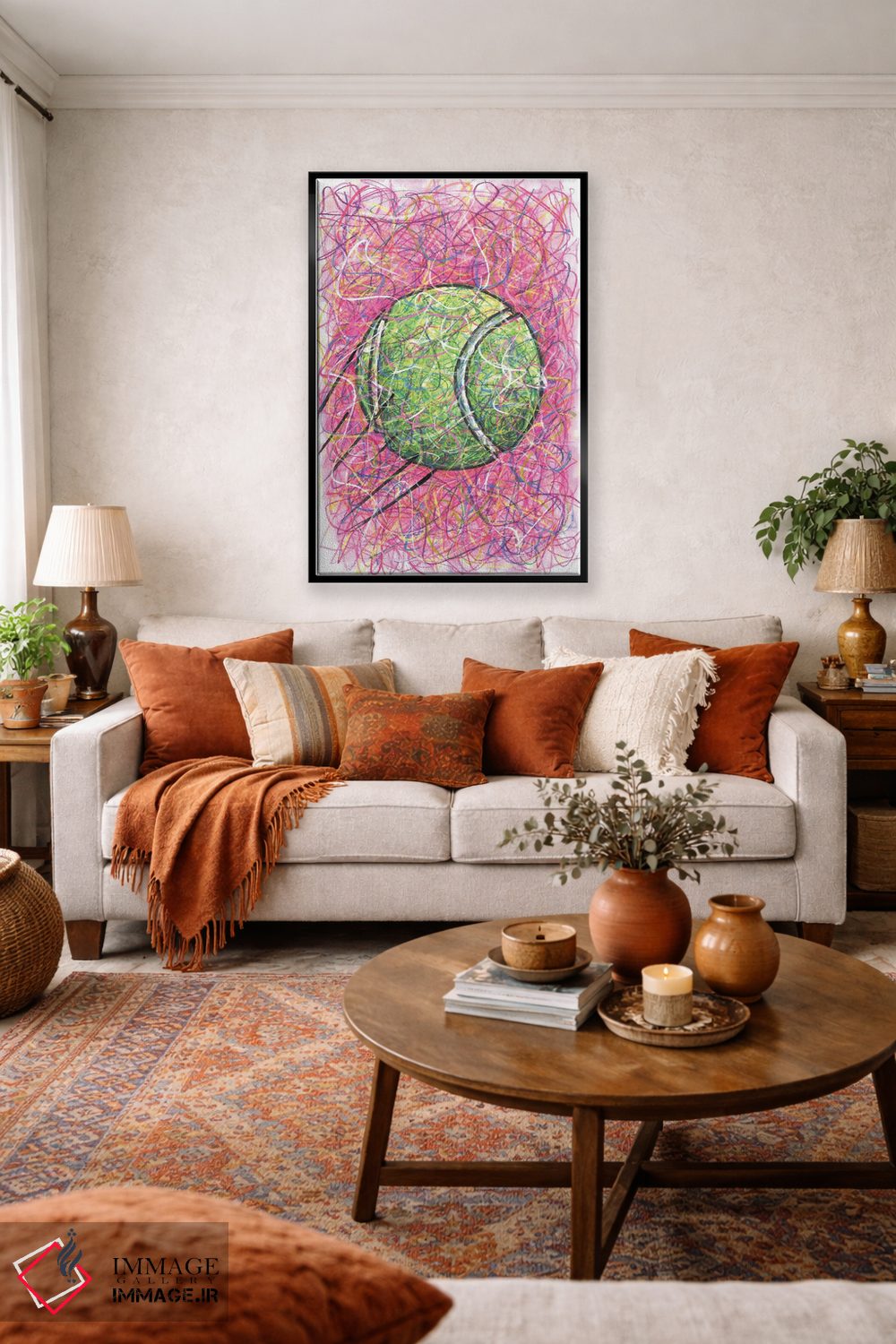 تابلو دکوراتیو توپ تنیس اثر کیت سلام - D4B