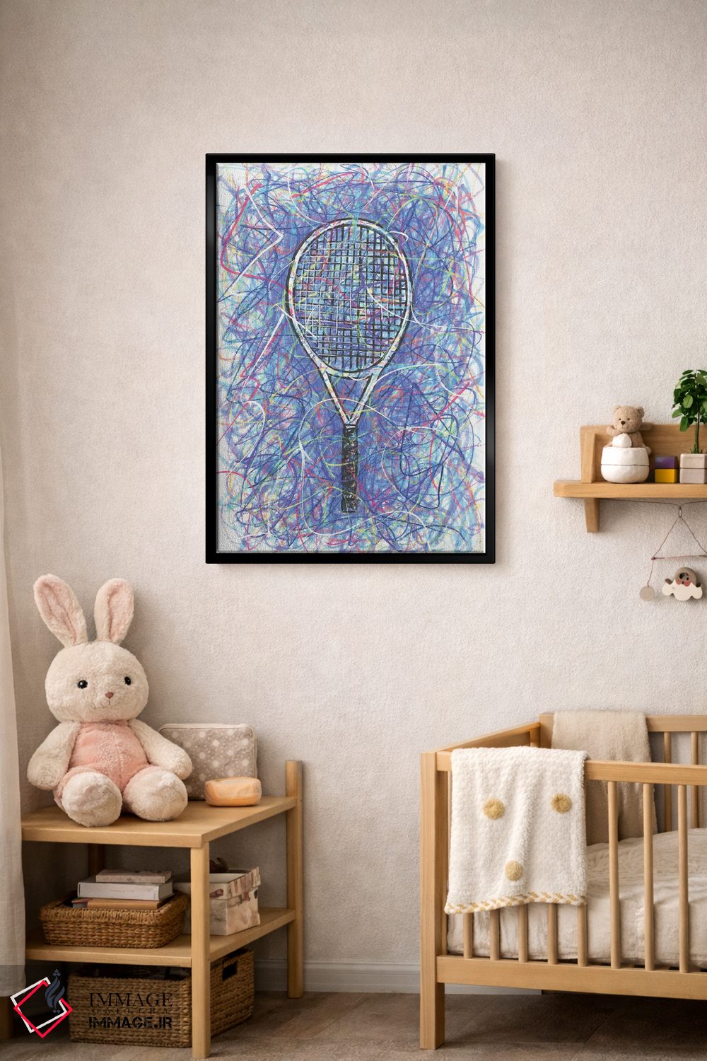 تابلو دکوراتیو راکت تنیس اثر کیت سلام - D5B