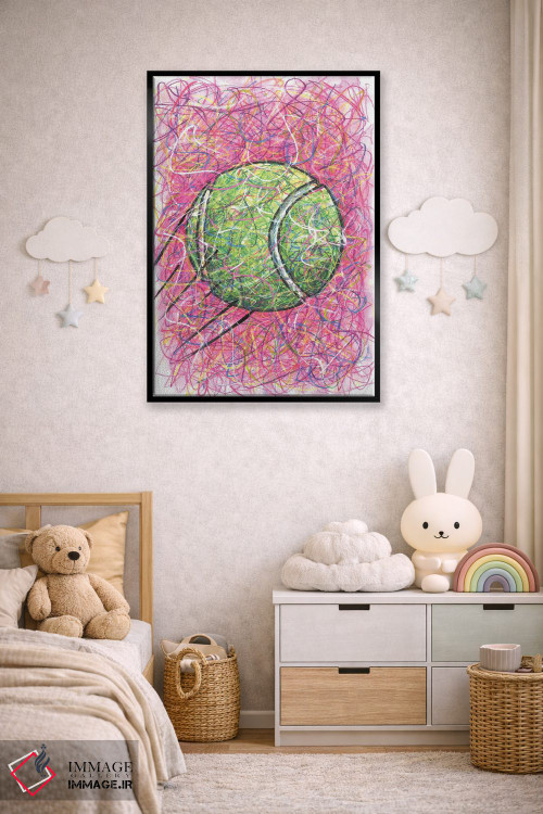 تابلو دکوراتیو توپ تنیس اثر کیت سلام - D5B