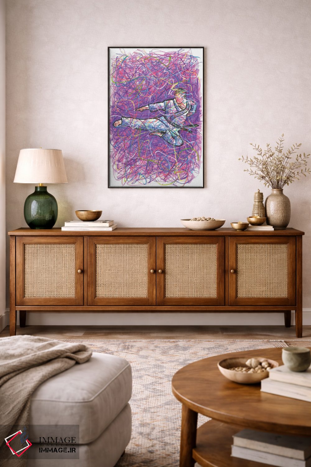 تابلو دکوراتیو ضربه پا کاراته اثر کیت سلام - D4B