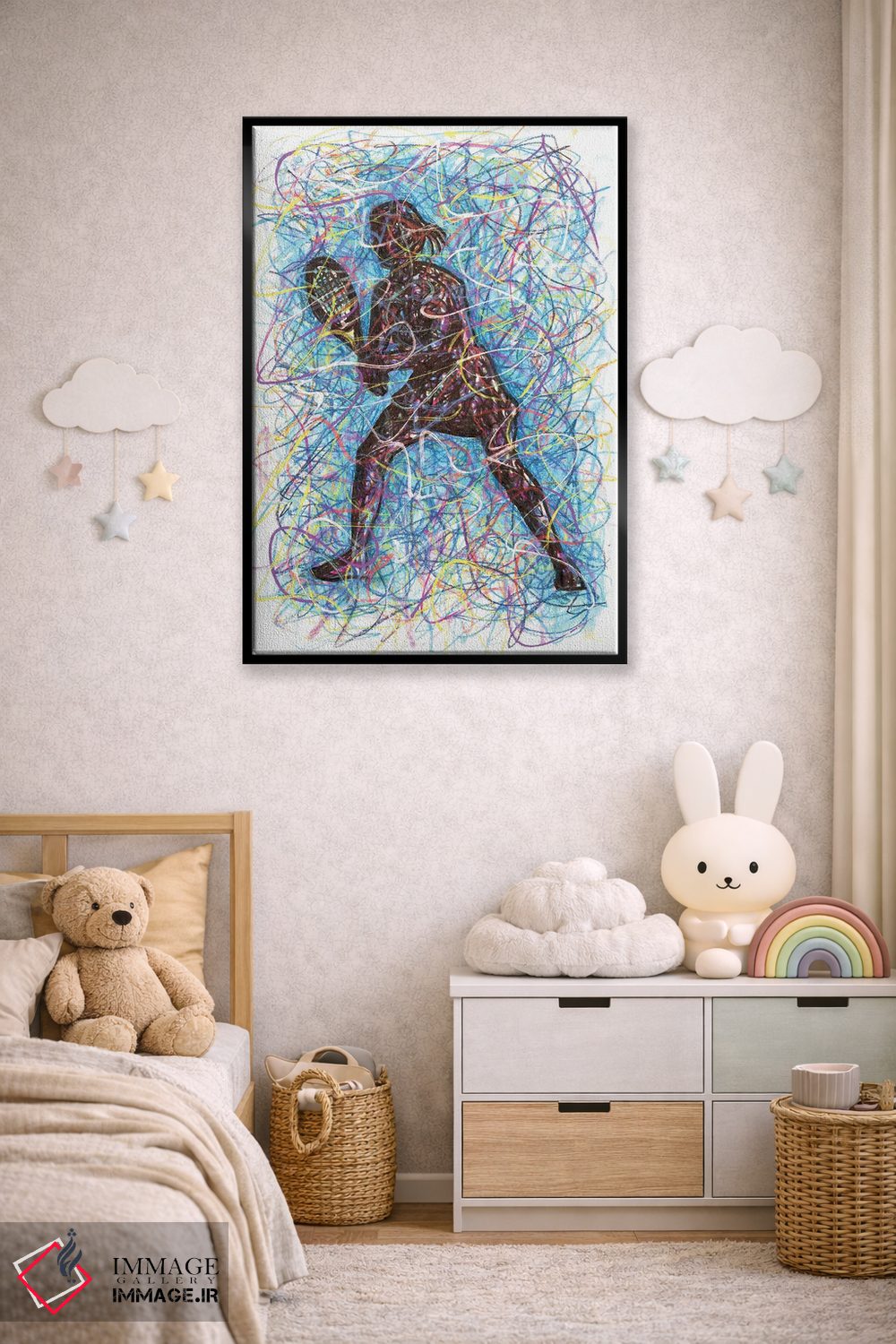 تابلو دکوراتیو بازیکن تنیس زن اثر کیت سلام - D6B