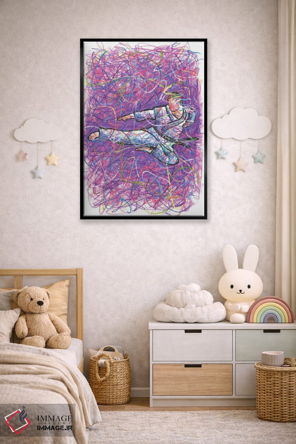 تابلو دکوراتیو ضربه پا کاراته اثر کیت سلام - D5B