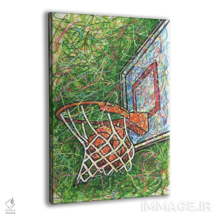 تابلو دکوراتیو حلقه بسکتبال اثر کیت سلام - نمای پرسپکتیو محصول