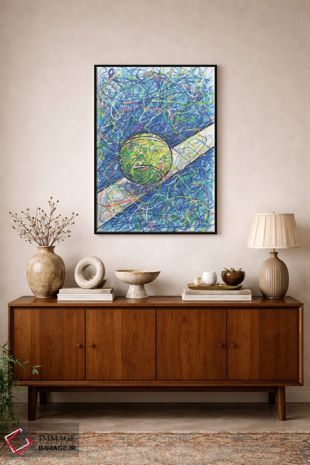 تابلو دکوراتیو زمین تنیس اثر کیت سلام - D2B