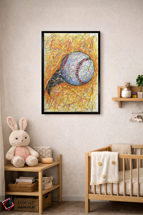 تابلو دکوراتیو ضربه بیسبال اثر کیت سلام - D5B