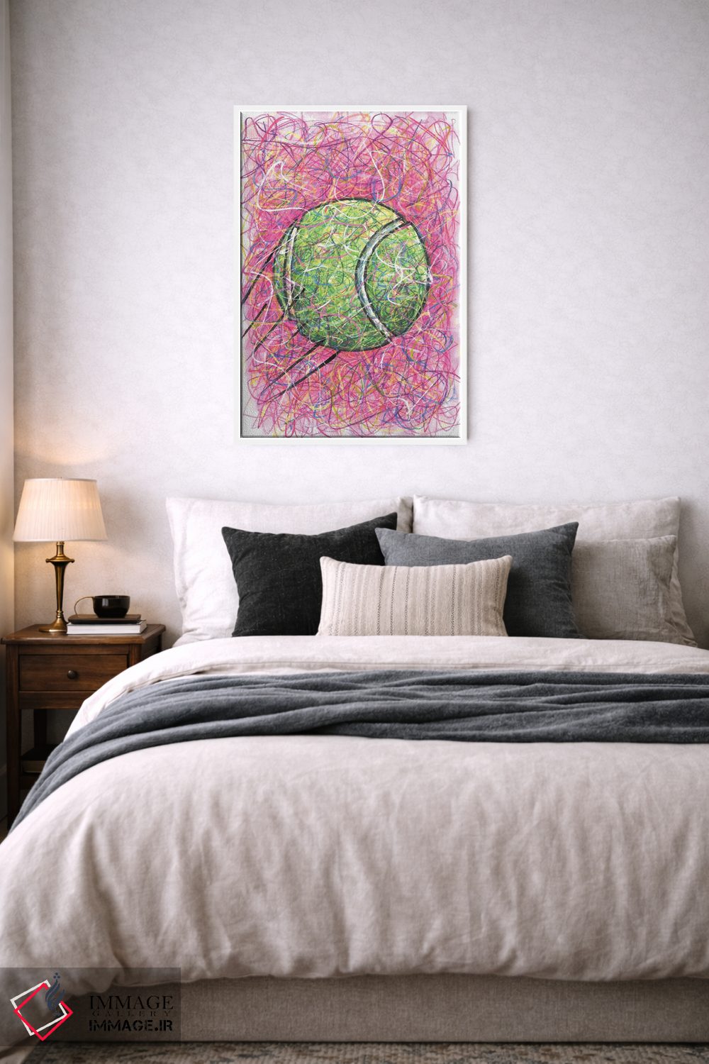 تابلو دکوراتیو توپ تنیس اثر کیت سلام - D6W