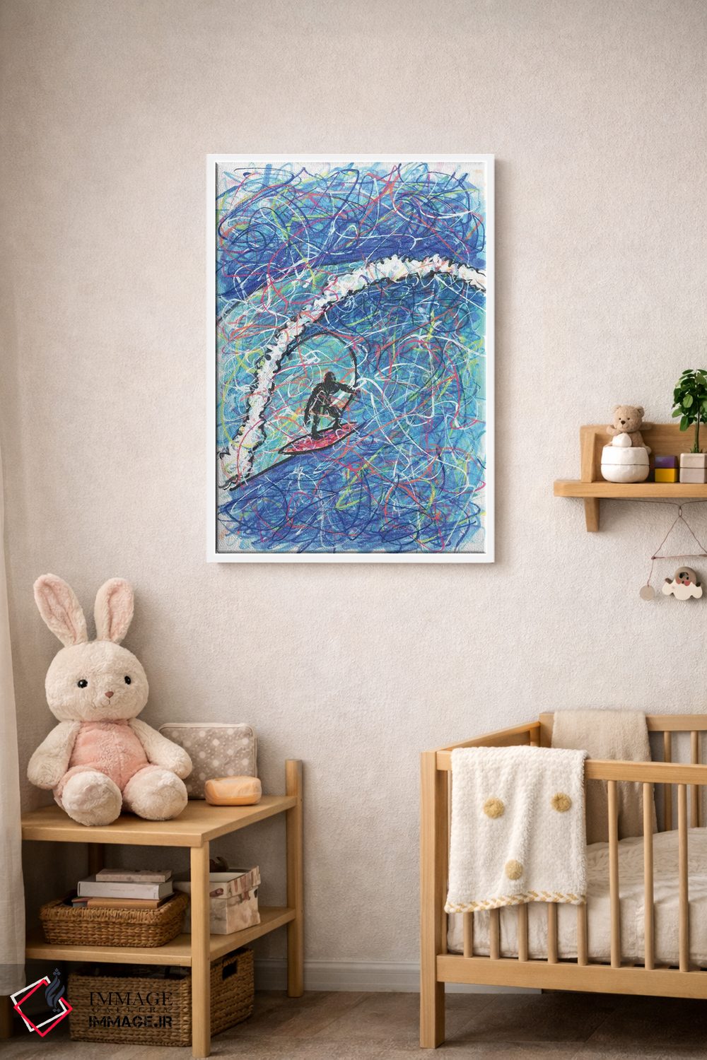 تابلو دکوراتیو موج سواری روی موج اثر کیت سلام - D4W