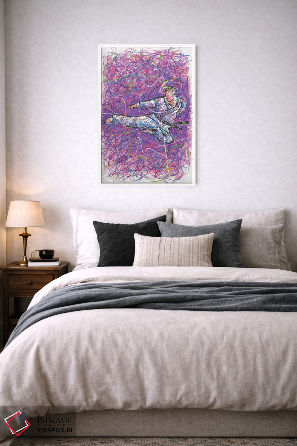 تابلو دکوراتیو ضربه پا کاراته اثر کیت سلام - D6W