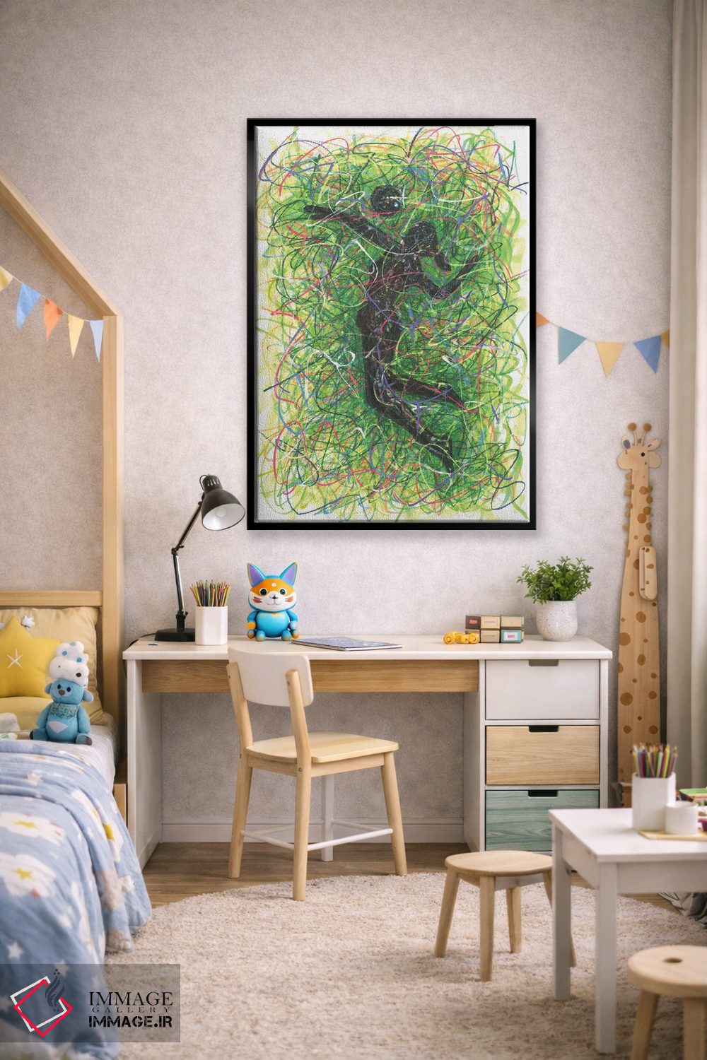 تابلو دکوراتیو بازیکن والیبال زن اثر کیت سلام - D1B